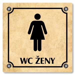 WC ženy, 100x100mm, pergamen, Kansas